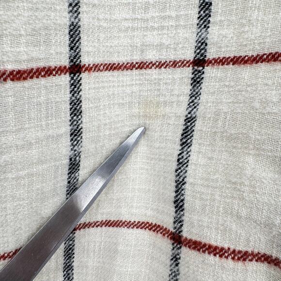 Madewell Cream Windowpane Flannel Oversized Ex-Boyfriend Long Sleeve Shirt - Picture 10 of 14